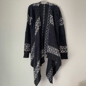 Anthropologie 8 Red Butterflies Drapey Open Cardigan Size Large